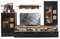 Stella Trading SONATE Wohnwand Komplett-Set in Eiche Altholz Optik, Schwarz - Moderne Schrankwand mit LED-Beleuchtung für Ihr Wohnzimmer - 330 x 208 x 52 cm (B/H/T)