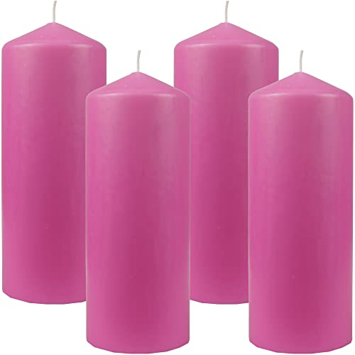 Bestgoodies Stumpenkerzen Wachskerzen Ø6cm x 17cm (4er Pack) Rose - Lange Brenndauer, Hergestellt in EU, Kerzen Blockkerzen - Wachs Stumpen