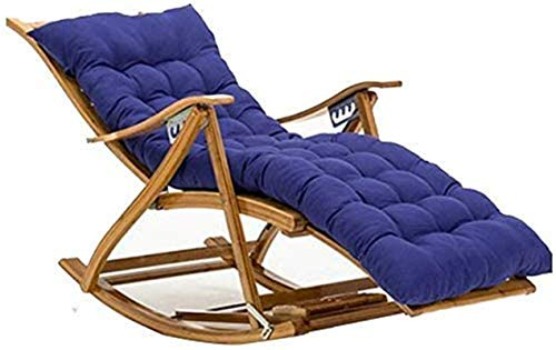 ADITAM Leichte Campingstühle Gartenliegen Klappstuhl Bambus Klappschaukelstuhl Liege, 6-Fach Verstellbarer Stuhl, Schlafzimmer Wohnzimmer Sonnenliege , mit Wattepad Double The Comfort