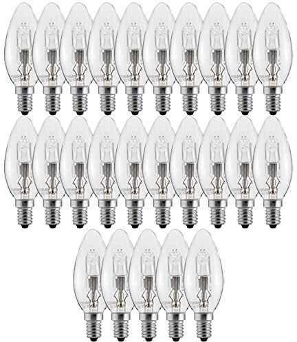 NCC-Licht 25 x Halogen Leuchtmittel Kerzen 28W fast 40W E14 klar warmweiß 2700K dimmbar 2000h
