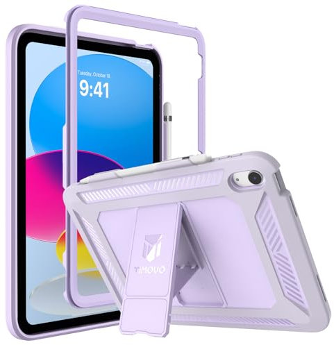 TiMOVO Case for iPad (A16) 11th Generation 11 Inch 2025, iPad 10th Generation Case 2022 with Screen Protector, Heavy Duty Shockproof Rugged Protective Cover, Taro Purple