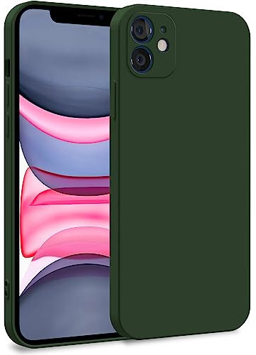 MyGadget TPU Case for iPhone 11 - Cover Dual Layer with Camera Protection | Inner Lining - Soft Touch Rubber & Anti-Scratch Shell Olive Green