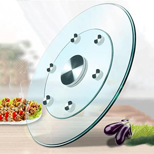 KADEUX Transparent Drehteller, 70/80/90/100cm Servierteller Aus Gehärtetem Glas, Rund Lazy Susan Drehplatte Für Küche Esstisch Und Familienessen (Size : 85cm/34in)