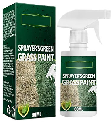 60 ml di colore verde erba per prato, verde rapido, verde erba, verde chiaro, macchie marroni o gialle, che diventano verdi, colore prato, spray per prato, naturale, adatto per animali domestici