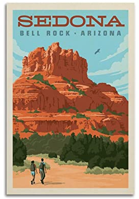 WELYK Vintage-Reiseposter Bell Rock Poster, dekoratives Gemälde, Leinwand, Wandposter und Kunstbild, modernes Familienzimmer, 30 x 45 cm
