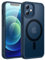 JETech Magnetic Case for iPhone 12 Mini 5.4-Inch Compatible with MagSafe, Translucent Matte Back Slim Shockproof Phone Cover (Blue)