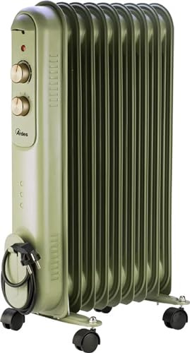 Ardes AR4R09VIN - Radiatore ad olio, 9 elementi, 2000 watt, verde