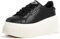LUCKY STEP Zapatillas de Moda para Mujer con Plataforma | Zapatos Clásicos con Cuña de Lona Casual Bajas Retro para Caminar (Negro, 7US-37EU-4UK)