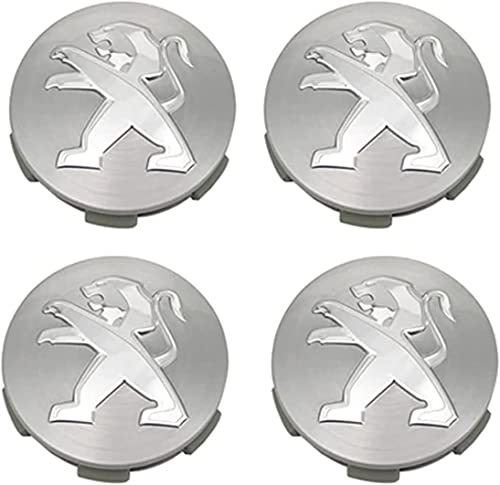 WOAFEY Cache-moyeux avec 4pcs 60mm pour Peugeot 3008 307 408 308S 508L 4008 Course Centre de Roue de Voiture Capuchon Capuchon Côte de Voiture Badge Stickers Emblème Capuchons de Moyeu de Roue,A