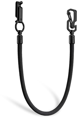 KeyUnity KD02BB - Chaîne de portefeuille en corde tressée avec mousqueton en titane, idéale pour attacher à la ceinture ou aux pantalons hip-hop, accessoire de mode pour hommes