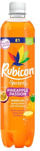 Rubiconn Spring Orange Mango, Black Cherry Raspberry & Pineapple Passion 500ml - Sparkling Spring Water with Fruit Juice | VIMIX (06 Bottles, Pineapple Passion)