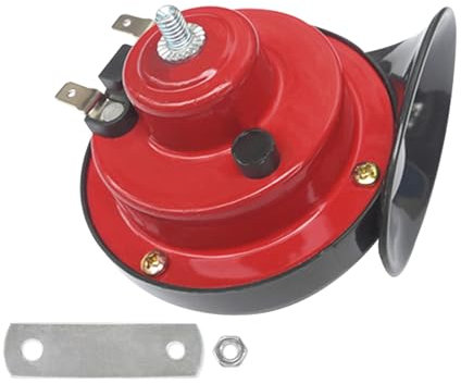 Schneckenhupe,Hupe Autohupe Laut 115dB,Autohorn 12V,Hörner Signalhorn 12V,Einzelton-Tone Air Horn,Lufthupe,Wasserdicht Schneckenhupe für Auto,Motorrad,Lkw,Boot (Rot)
