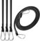 HIKPACKER 4 Stück Spanngummi, 100cm Spanngurte mit Edelstahl Karabiner, Gummiseile mit Karabinerhaken, Starke Schwarz Latex Spanngurte mit Stabile Karabinerhaken, Gepäckspanner für Gepäck Camping