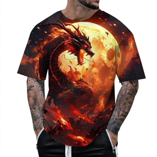 Tshirt Mit Aufdruck, Shirt MäNner Lustig, Fotodruck Rundhals Tshirt Basic Locker Tops LäSsig LuftdurchläSsig Sportshirts Premium Hautfreundlich Oberteile Hip Hop Streetwear