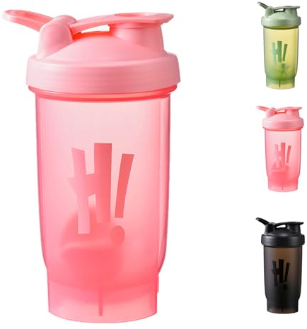 KANGSIT Protein Shaker Bottle with Mixing Ball, BPA- and DEHP-free, Leakproof Flip On Lid- Protein & Supplement Shaker Bottle 700ml (Pink)