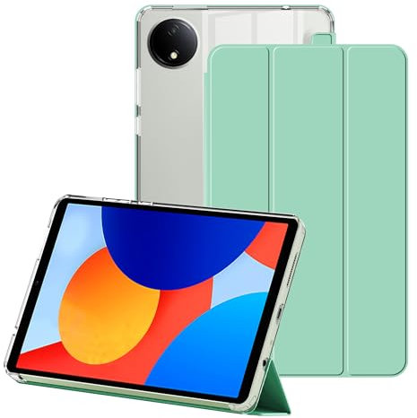 FDHYFGDY Custodia per Redmi Pad SE 8,7 4G Cover, nuova custodia in pelle PU + TPU, custodia protettiva tripla pieghevole con funzione di spegnimento/riattivazione automatica - Verde