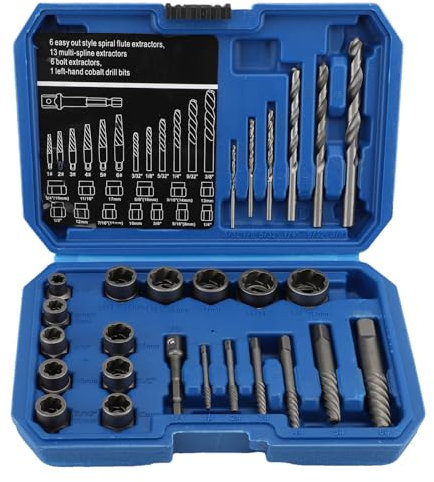 26-Teiliges Spezial Steckschlüssel Set, Schraubenausdreher Set Profi mit Tragetasche, Hoher Härte Linksausdreher Set Zum Entfernen Beschädigter, Verrosteter Bolzen und Schrauben