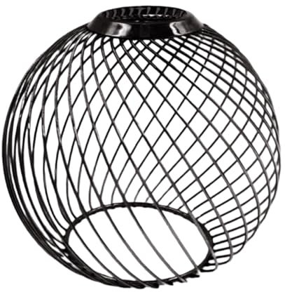 LOVIVER Metal Mesh Pendant Lamp Shade Hollow Home Decor Pendant Light Cage Iron Wire Lampshade for Bar Kitchen Dining Room Restaurant, ball black 180x170cm