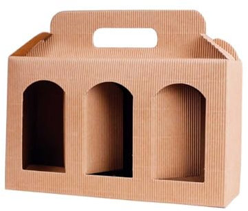 Feinkost-Tragekartons Gourmet drei hohe Gläser natur, 10 Stück