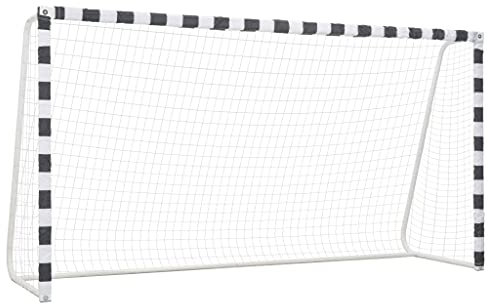 Leichtathletik-Fußballtor, 300 x 160 x 90 cm, Metall, Schwarz und Weiß
