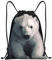 BNVSADC Rucksack mit Eisbär-Motiv, bedruckt, mit Kordelzug, für Herren, Damen, Sport, Fitnessstudio, Strand, Einkaufen, Reisen, Sport, Yoga, Rucksack, Schwarz , S