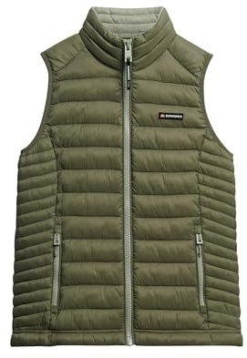Superdry Damen Fuji Lite Steppweste Blassolivgrün 42