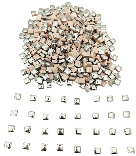 500 g quadratische Keramik-Mosaikfliesen, 500 Stück, 1 x 1 cm, handgefertigt, kreative Mikro-Mosaikstücke für Liebhaber, DIY-Mosaikprojekte und Heimdekorationen (Silber)