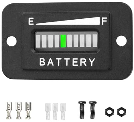 NInE-ROnG 12/24V 36V 48V Batterieanzeige Messgerät, Wasserdicht IP68, Blei-Säure-Batterie-Kapazitätsmesser für Golf Cart, Gabelstapler, Star Car (BI003-1) (36V)