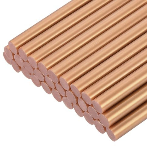 sourcing map 30pcs Mini Hot Glue Gun Sticks 11mm x 100mm High Sticky Large Hot Glue Sticks for Glue Gun, Metallic Gold