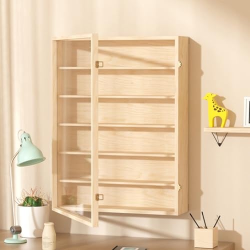 CHZIMADE 6-Tier Wall Display Cabinets Shelf Unit Case Shelves 50x67cm