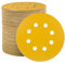STEBRUAM 100pcs 125mm sanding discs, Sanding Discs Pads for Random Orbital Sander pads and All Oscillating Tools, yellow sanding discs 125mm Hook and Loop 220 Grit 8 Hole 5 Inch Round