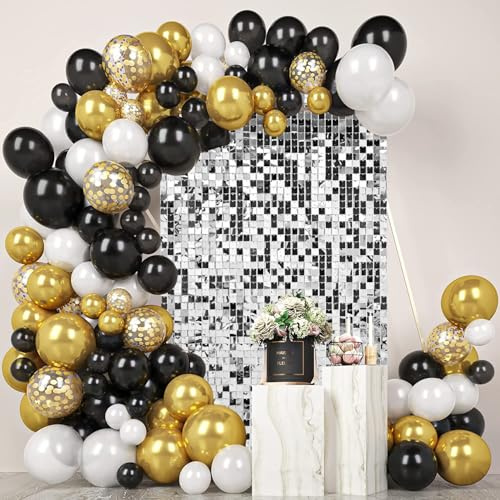 MSDADA 12 Stück Silber Glitzer Pailletten Hintergrund Wandpaneele, 90 x 120 cm Schimmernde Foto Hintergrund Dekoration für Hochzeit, Geburtstag, Party, Jahrestag