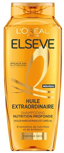 L'Oréal Paris Elseve Shampoo Extraordinary Nutrition Eclat Seltene Öle von Marula und Kamelie, 250 ml