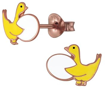 Monkimau Mädchen Ohrringe Goose | Ohrstecker aus 925 Sterling Silber | Kinderohrringe hypoallergen