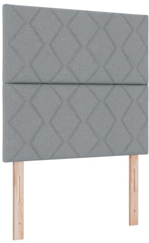 vidaXL Boxspringbett mit Matratze Hellgrau Klein-Doppel Stoff 120X190 cm Modern Polsterbett für Schlafzimmer Innennutzung Erwachsene Schlaflösung Möbelrahmen Bequem