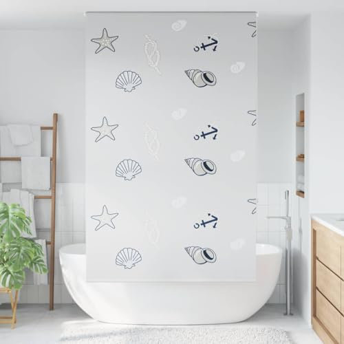 Tenda a rullo per doccia, 120 x 240 cm, per finestre, materiale PEVA, impermeabile e durevole, ideale per bagno e cucina, facile da montare e pulire
