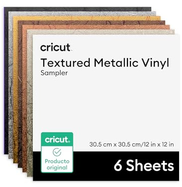 Cricut Permanent Adhesive Vinyl with Metallic Texture, Luxe Pack, 30.5 cm x 30.5 cm (12 in x 12 in), 6 pcs