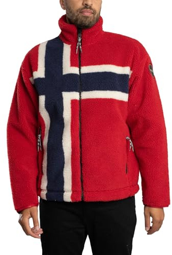 NAPAPIJRI Uomo Giacca In Pile Fiemme, Red, M