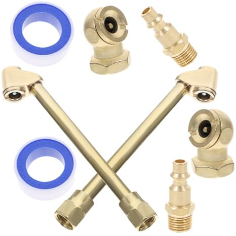 BELLIFFY 2 ensembles Kit Embouts Gonflage Cuivre Robuste avec Raccords Rapides Ensemble Multifonction pour Pompe Air et Pneus Voiture Accessoires Polyvalents Portables