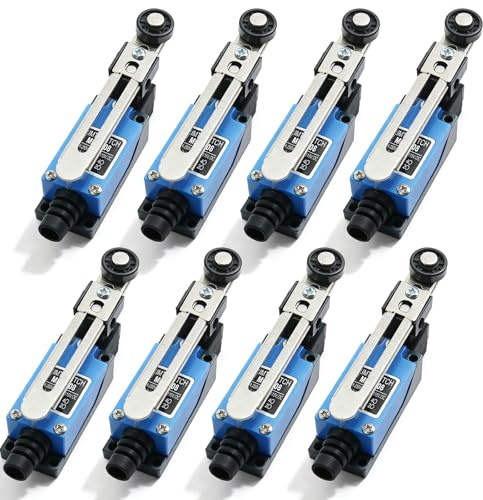 8 Stück Endschalter ME-8108 Einstellbarer Rollenschwenkhebel NC NO Wasserdichter Limit Schalter Selbstrückstellend Wechselschalter für CNC Fräser Plasma Elektrische Steuerschalter Industrie Mechanik