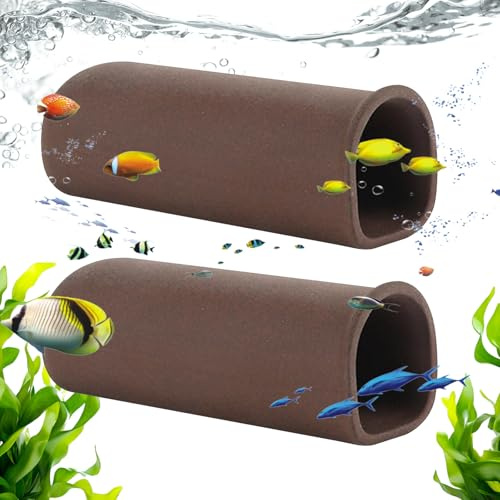 POPAPIE 2 Stück Aquarium Höhle,Welshöhle,Aquaristik Catfish Cave,Brut- und Versteckhöhle aus gebranntem Ton,Aquarium Versteck für Garnelen Fischlaiche Welse Ornament und Zucht
