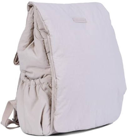 CHILDHOME, Wickelrucksack Mellow, Integrierte Wickelmatratze, Organisierte Fächer, Thermotasche, Feuchttücherfach, Kinderwagenhaken, Beige