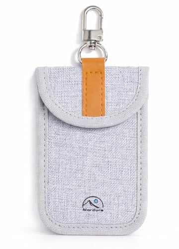 Nordura Keyless Go - Funda para llaves de coche con protección RFID antirrobo, funda de tela de lino, blindaje para llaves de coche
