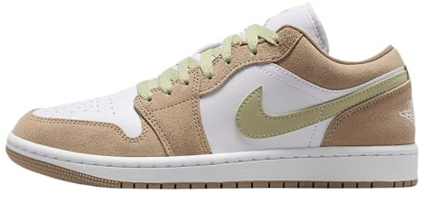 Air Jordan 1 Low Damenschuhe (Khaki/Olive Aura/Sail/Weiß), Khaki/Olive Aura/Sail/White, 5.5