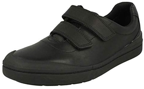 Clarks Rock Play Toddler Leather Shoes In Black Wide Fit Size 7½
