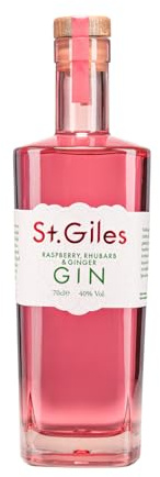 St Giles Raspberry Rhubarb & Ginger Gin 40% ABV 70cl – Distilled 5 Times Made With Fresh Fruit - Enjoy The Raspberry Infusion