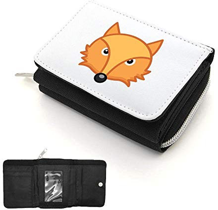 Mygoodprice Portefeuille à Rabat Porte-Monnaie Renard Cartoon Noir