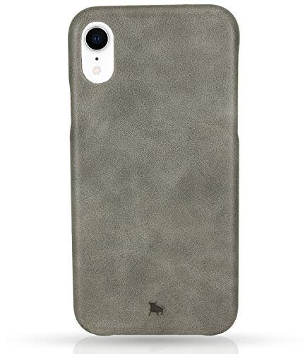BULLAZO Menor Classic – Edle Hülle aus Leder, Kompatibel mit iPhone XR 10R, Grau