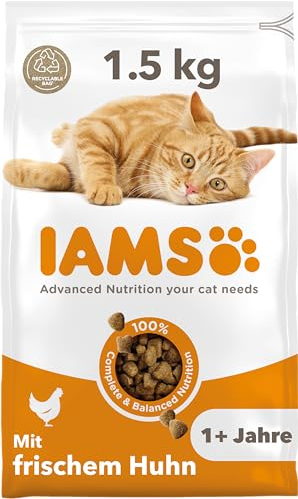 IAMS for Vitality Katzenfutter trocken Huhn - Trockenfutter für Katzen im Alter von 1-6 Jahren, 1,5 kg
