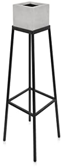 beske-Manufaktur | Pflanzenständer inkl. Beton Pflanzentopf 'Kubik - S' (13x13x13) sowie Innentopf | Blumentopf | Handarbeit | Made in Germany